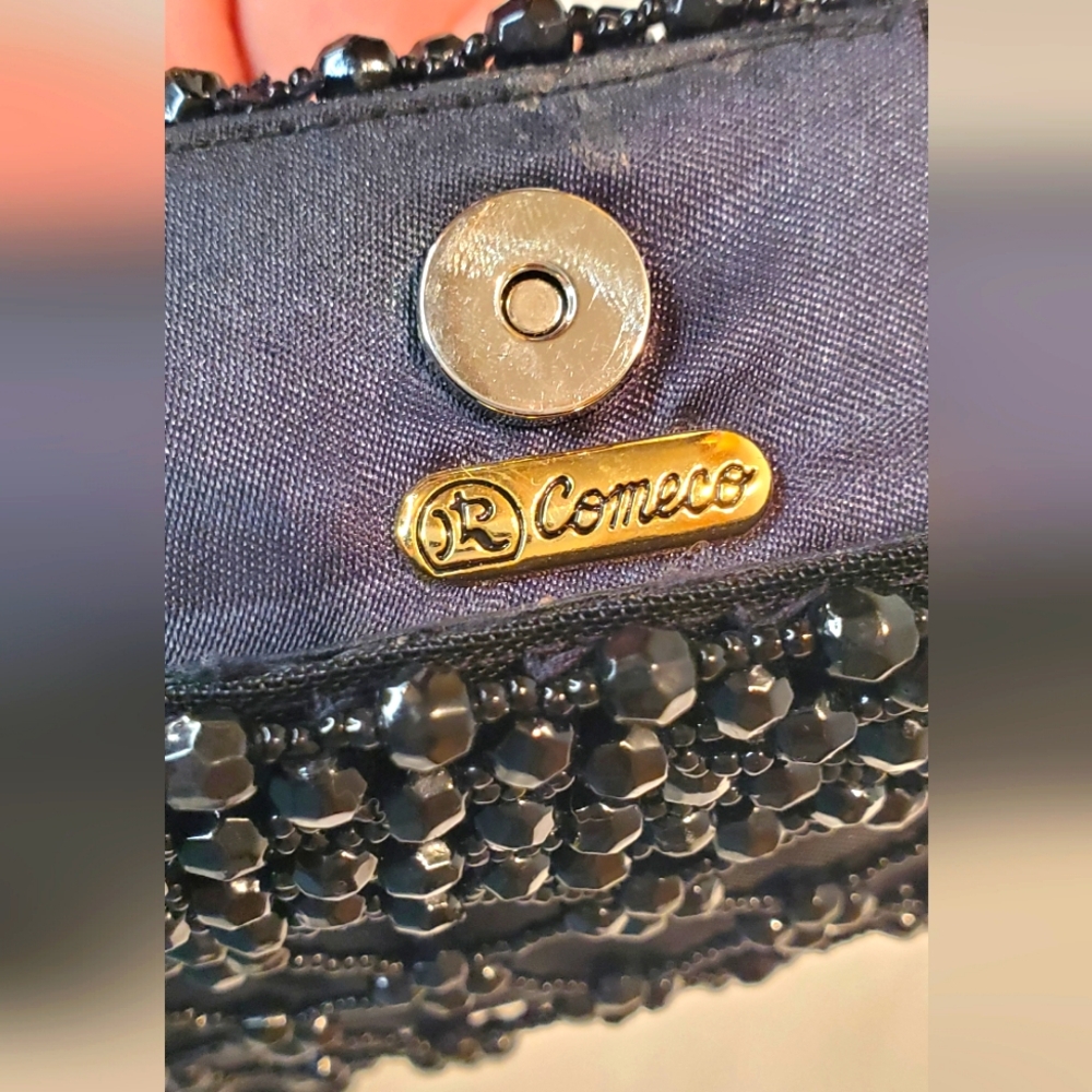 COMECO Chic Black Beaded Shoulder Bag - Picture 4 of 12